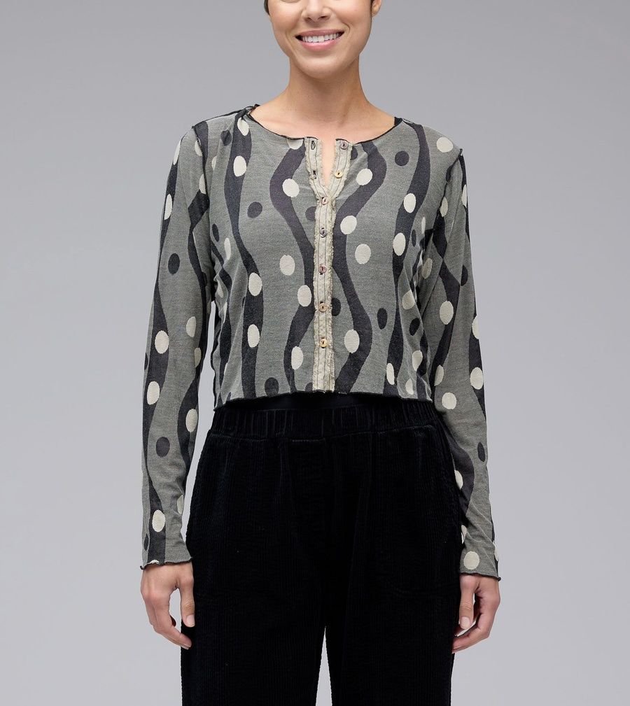 Wave Cropped Cardigan