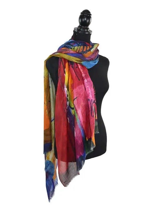 Artistic Butterfly Scarf, Color: Multi