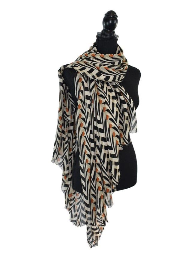 Bogata Geo Scarf, Color: Black