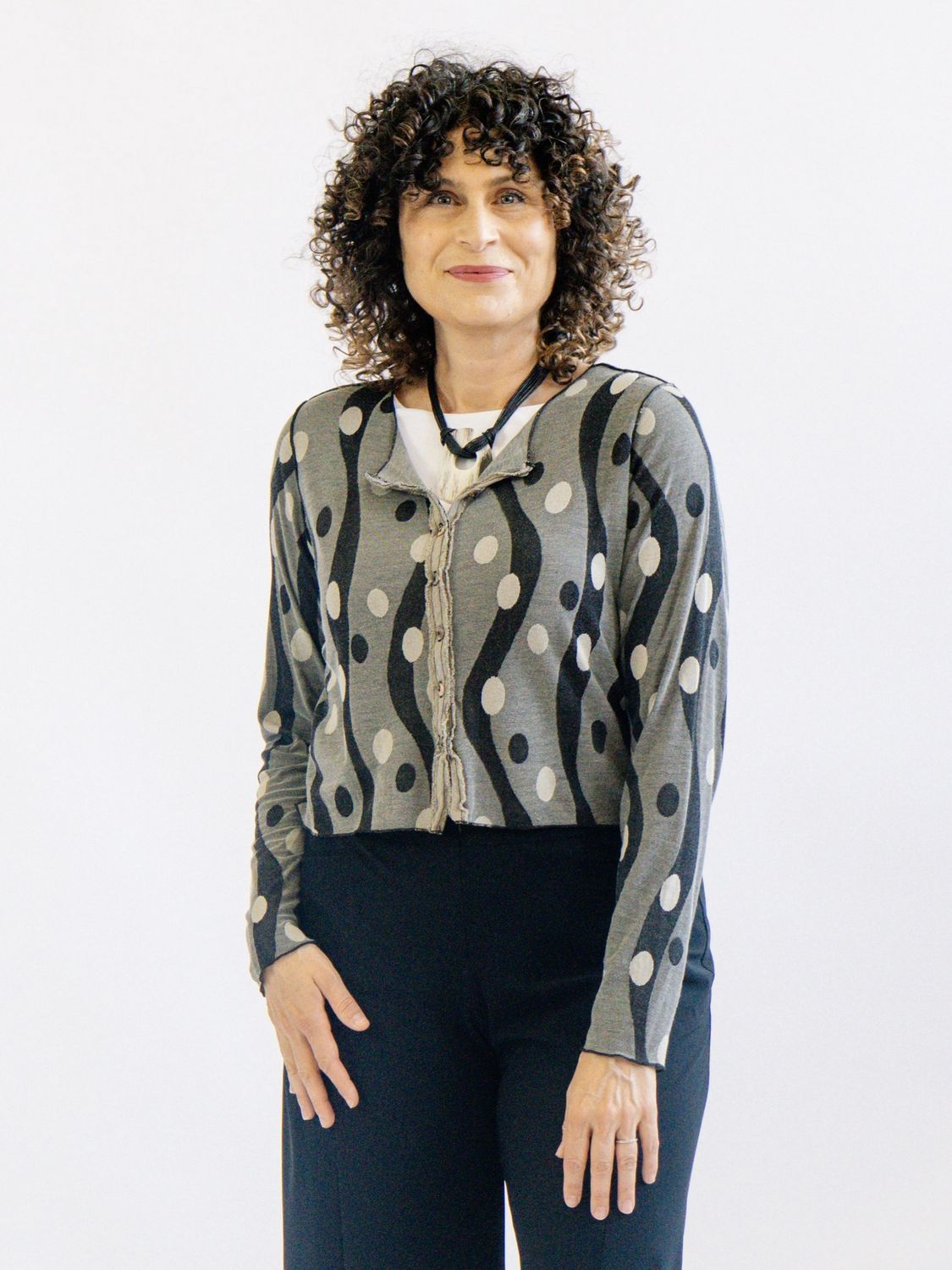 Wave Cropped Cardigan