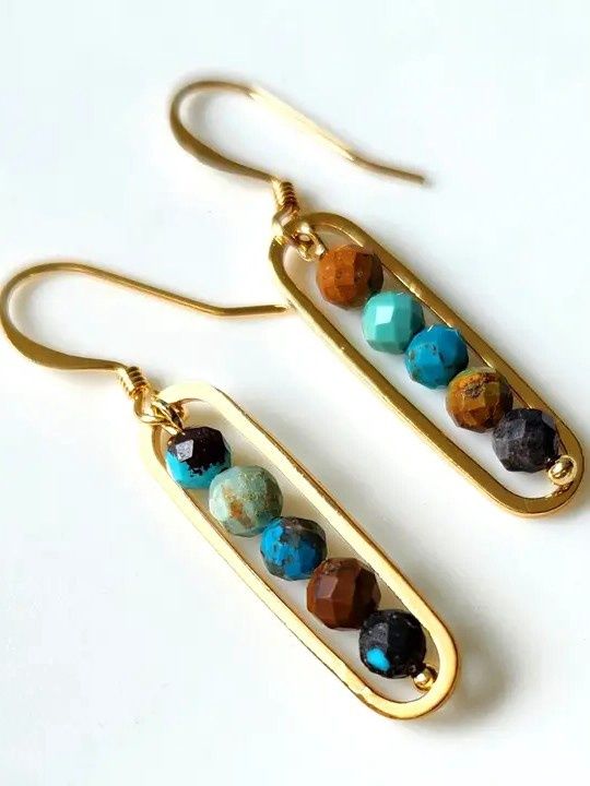 Turquoise Peapod Earring