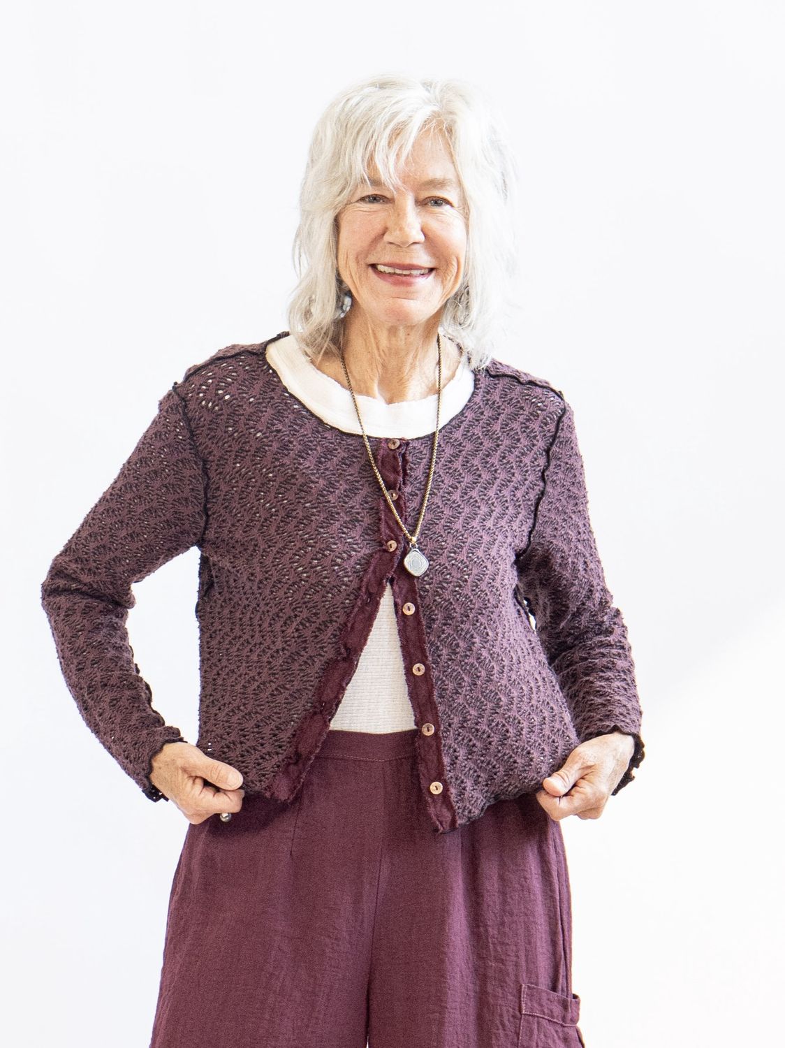 Textured Cropped Cardigan