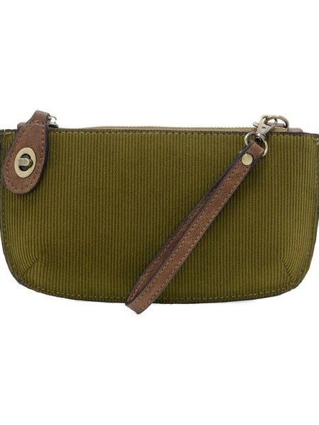 Corduroy Mini Crossbody Wristlet (multiple colors), Color: Olive