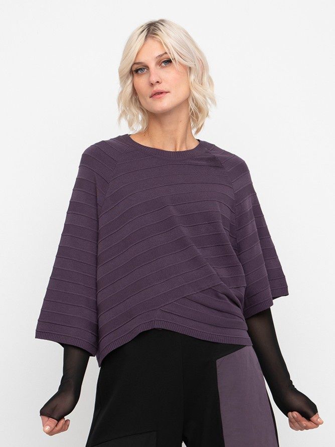 Asymmetric Sweater, Color: Grape, Size: S (1)