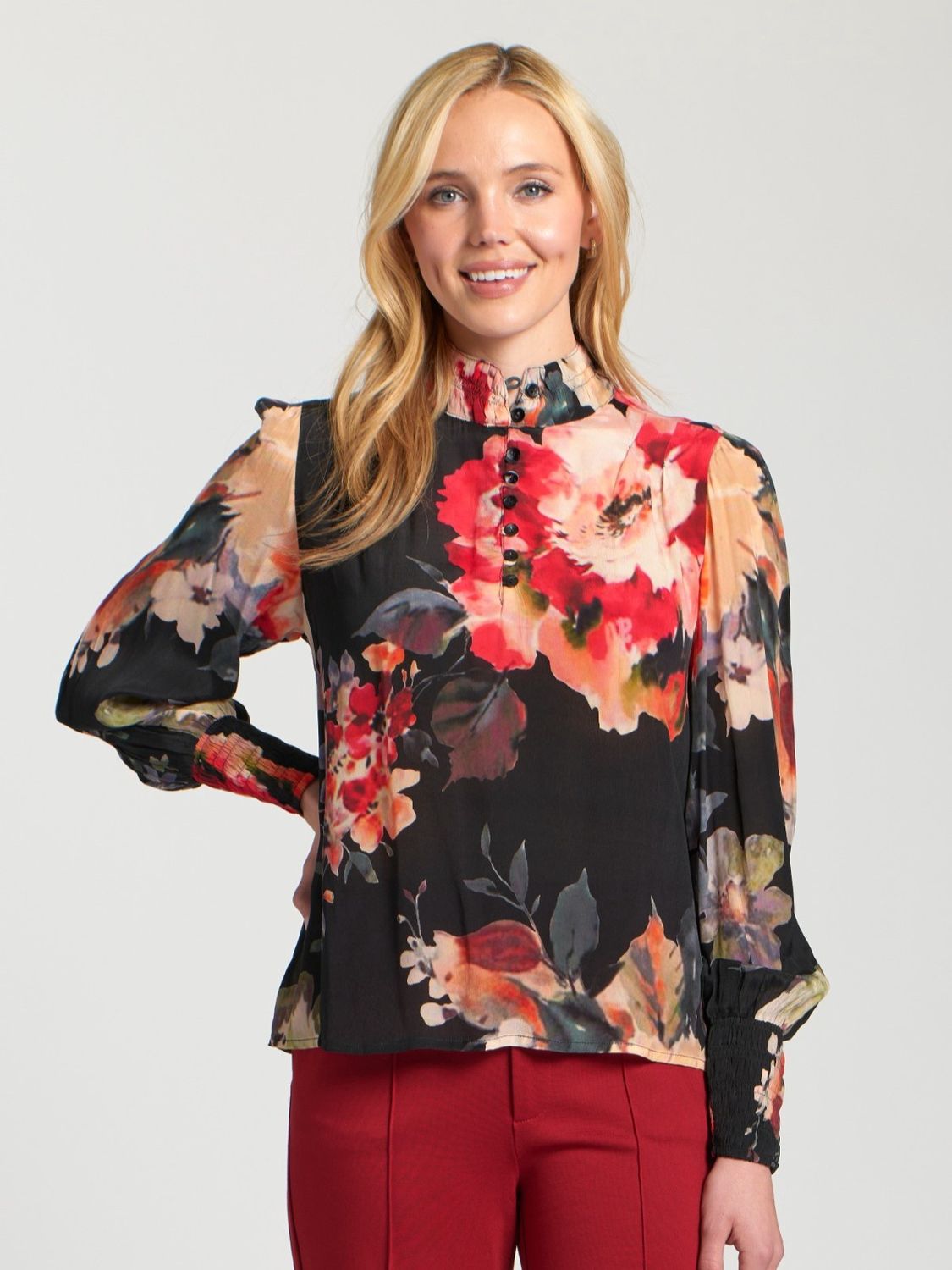 Blooming Smock Cuff Blouse