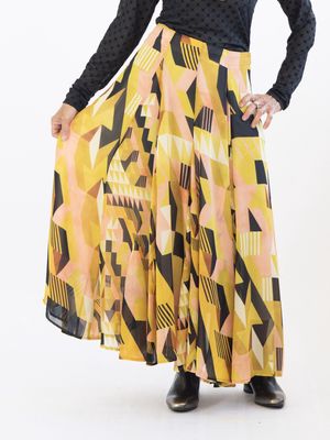 Abstract Midi Skirt