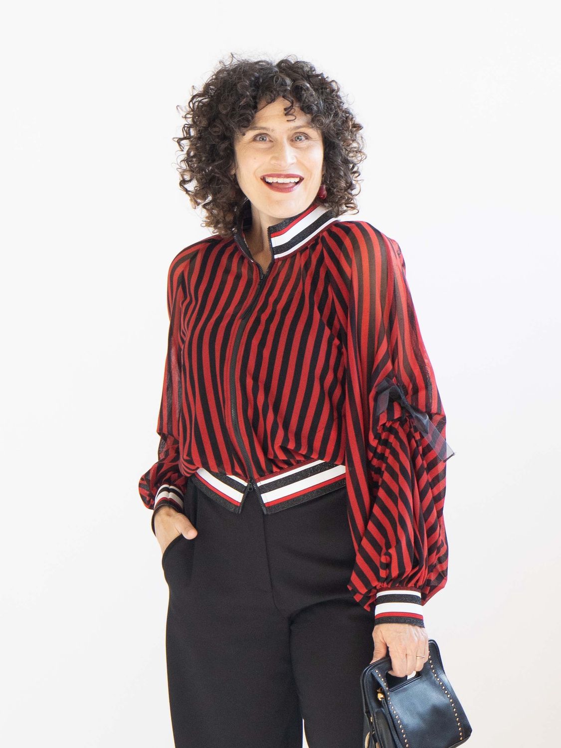 Stripe Bomber Jacket