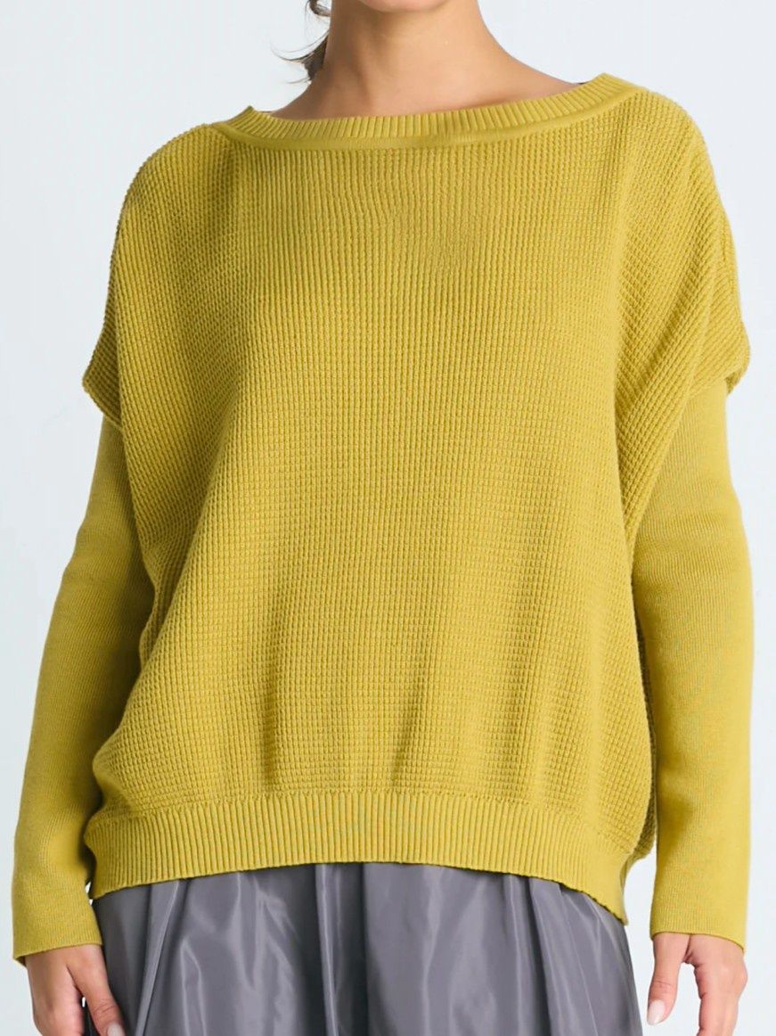 Waffle Crop  Crew Sweater (multiple colors)