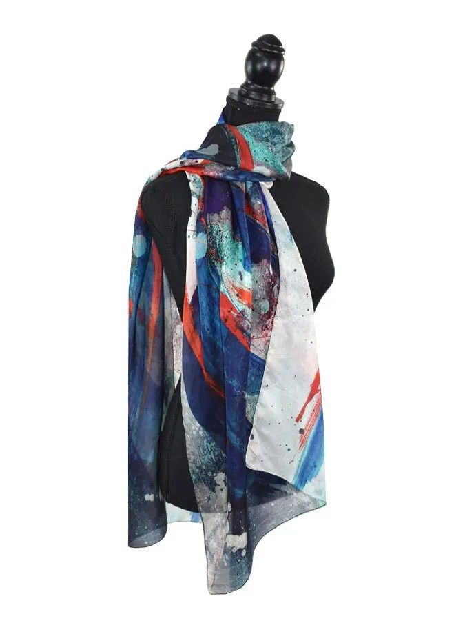 Aster Abstract Silk Scarf