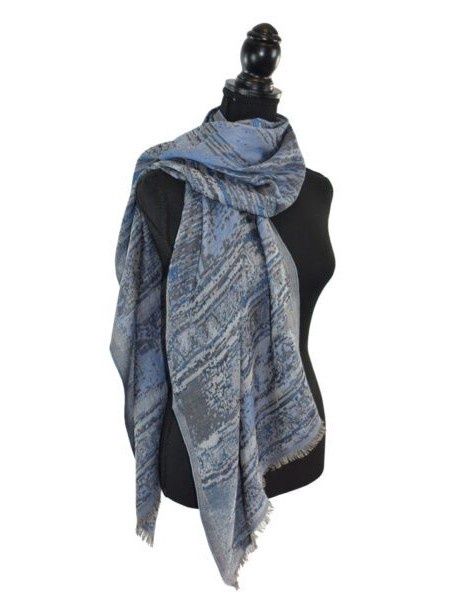 Azteca Narrow Woven Scarf (multiple colors), Color: Navy