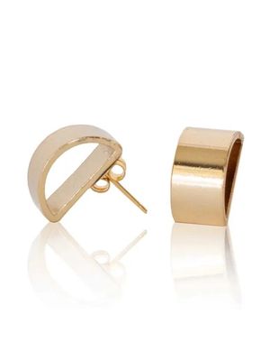 Hollow Semi Circle Post Earring