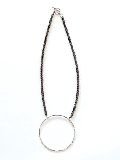 Short Circle Necklace Silver