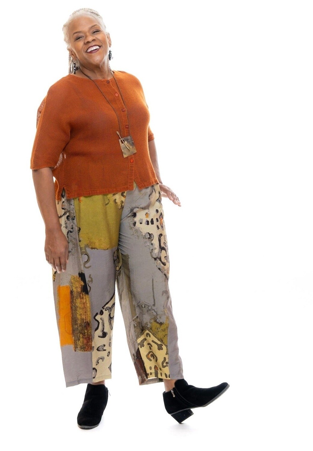 Fish Net Cardigan (Multiple Colors), Color: Burnt Orange, Size: XS