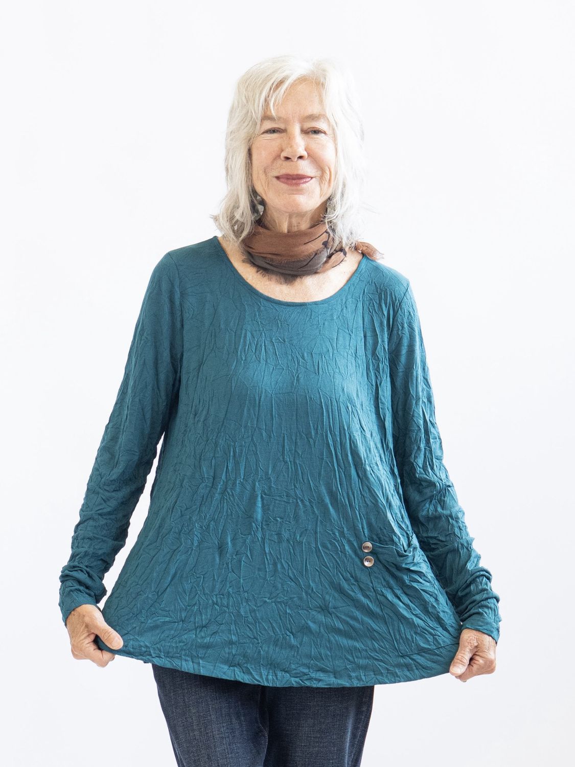 Gizel Solid Top, Color: Emerald, Size: XS