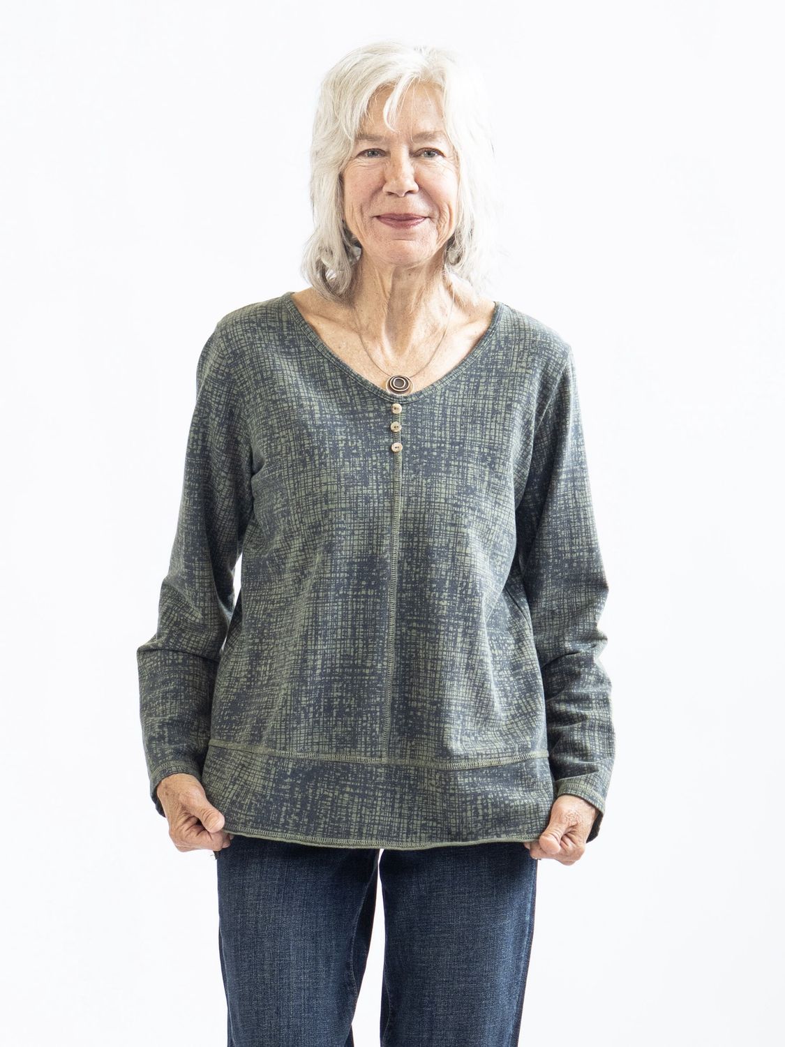 Three Button Front Top