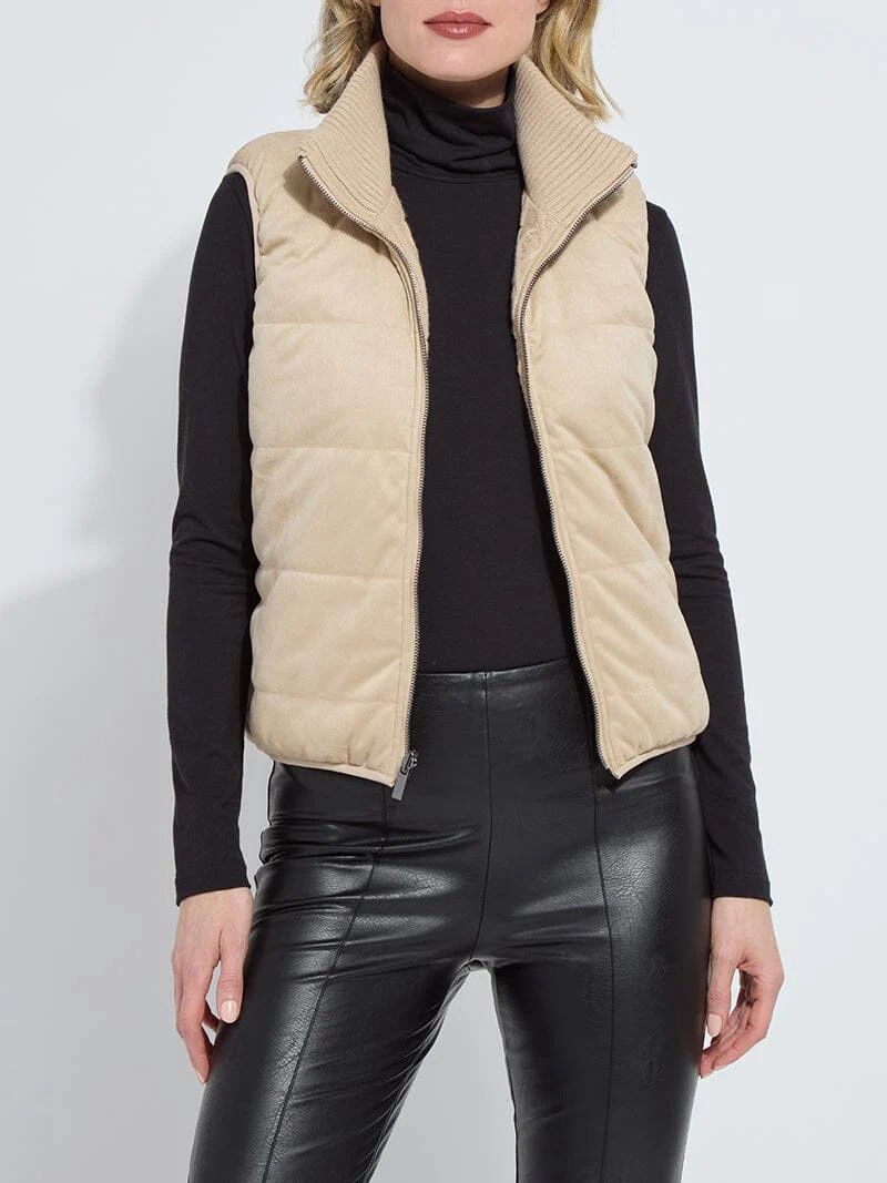 Petra Puffer Sweater Vest, Color: Blond Wood, Size: XS