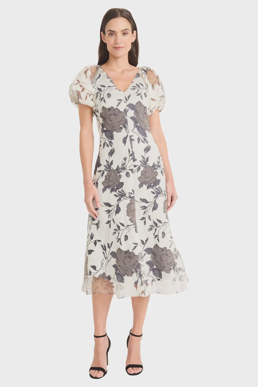 Mariel Dress, Color: Gray/Ivory, Size: 2