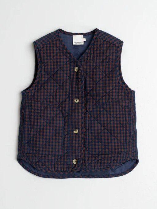 Vichy Quilted Micro-Corduroy Vest