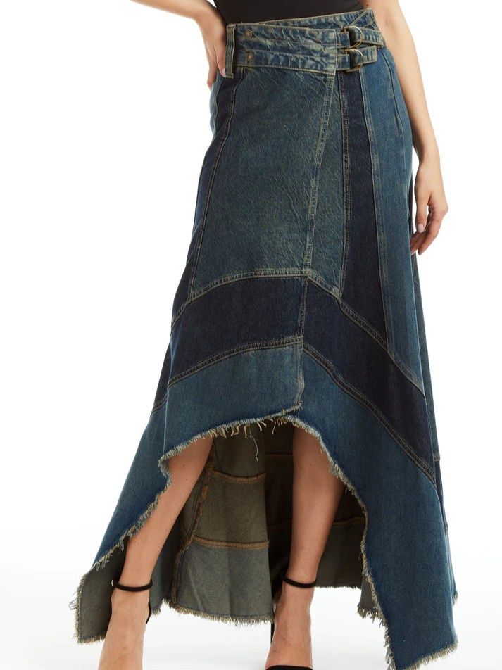 Patched Grunge Skirt