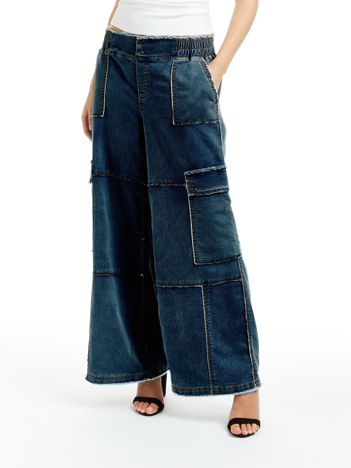 Mid Rise Cargo Lounge Pant (multiple colors), Color: Dark Indigo, Size: XS