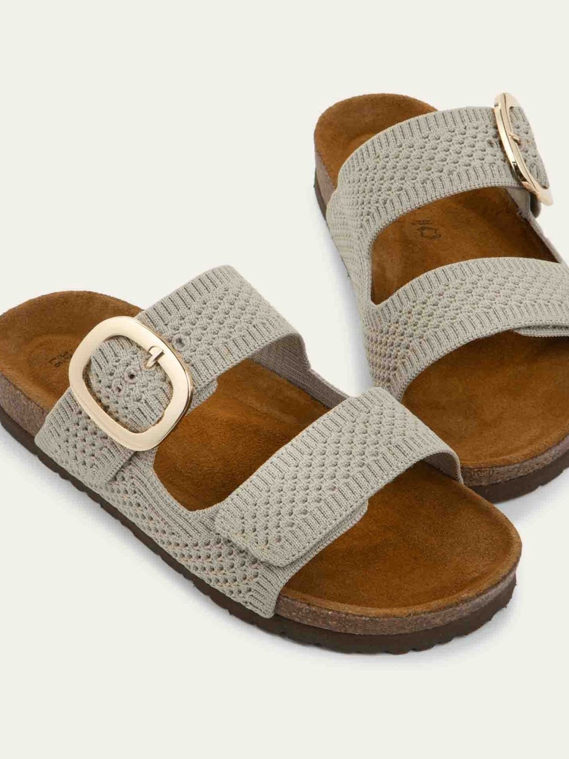 Miami Sandal, Color: Beige Knit, Size: 38 (7-7.5)