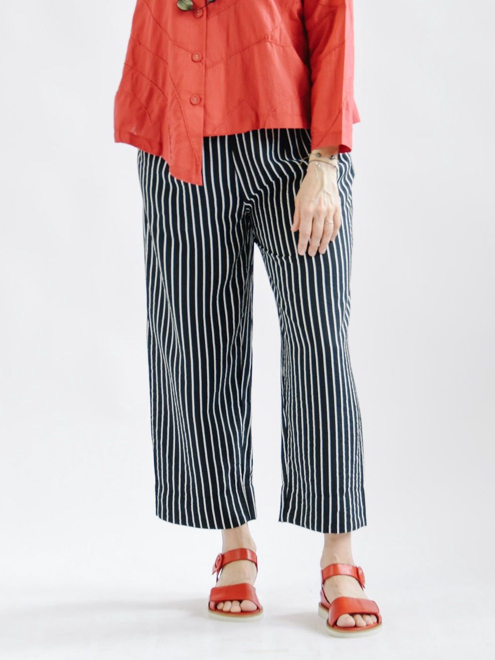 Stripe Wide Leg Pant, Color: Black, Size: XL