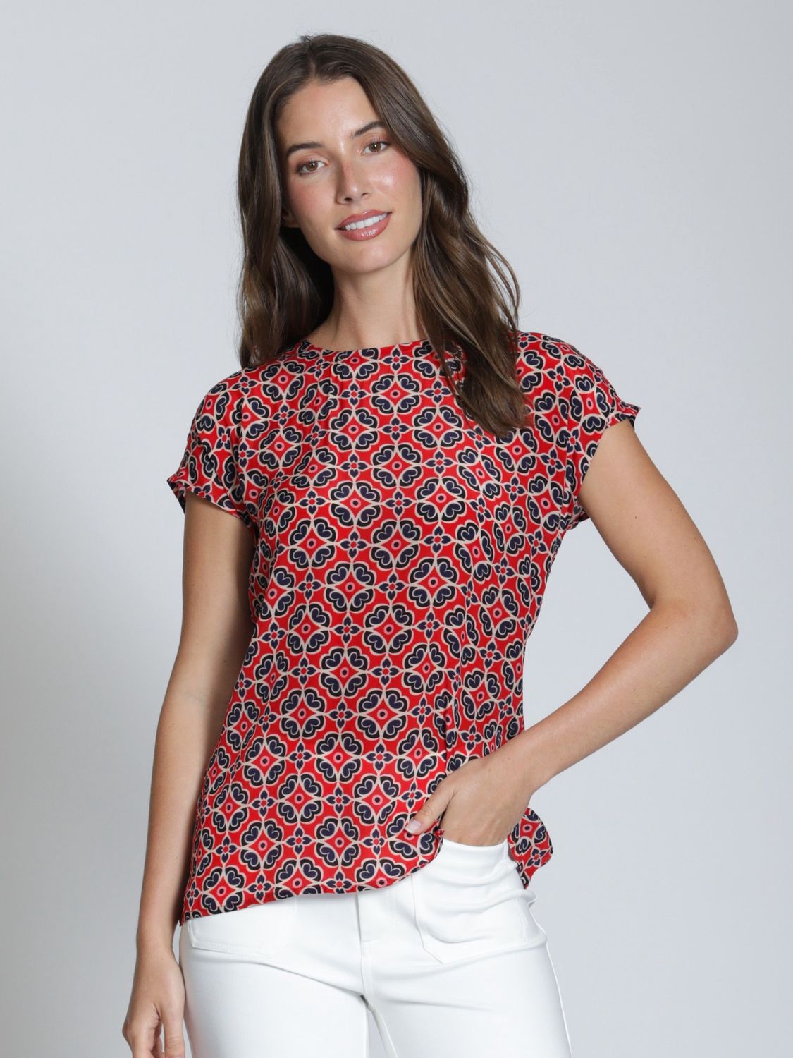 Blooming Cap Sleeve Shell