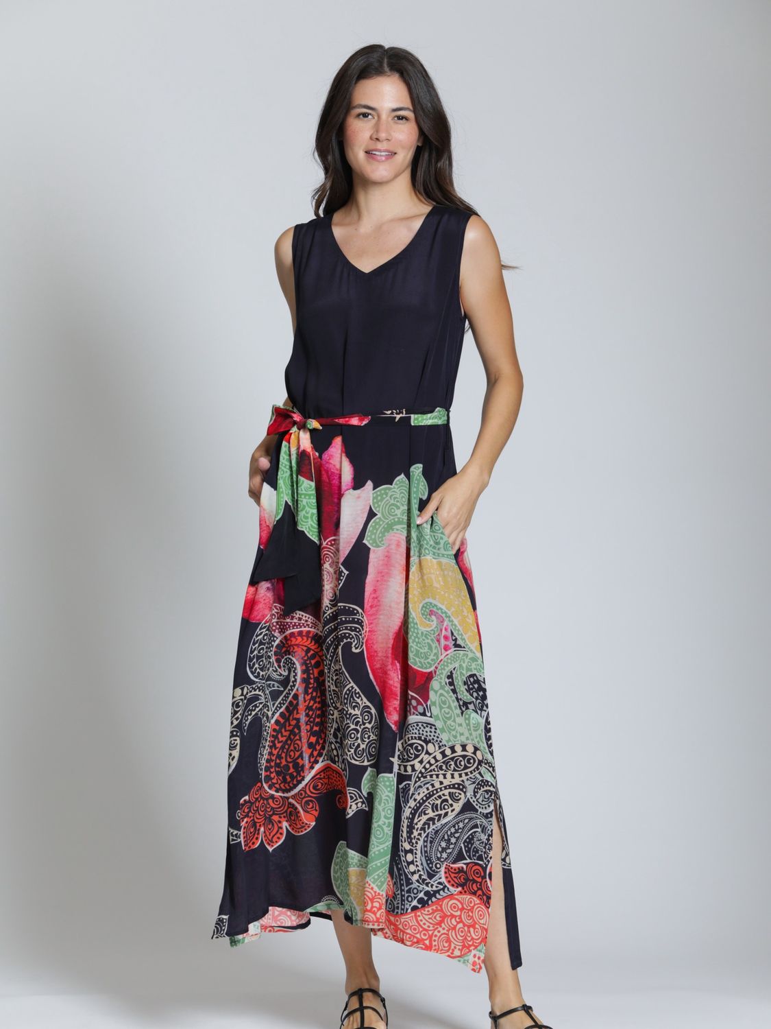 Paisley V-Neck Dress