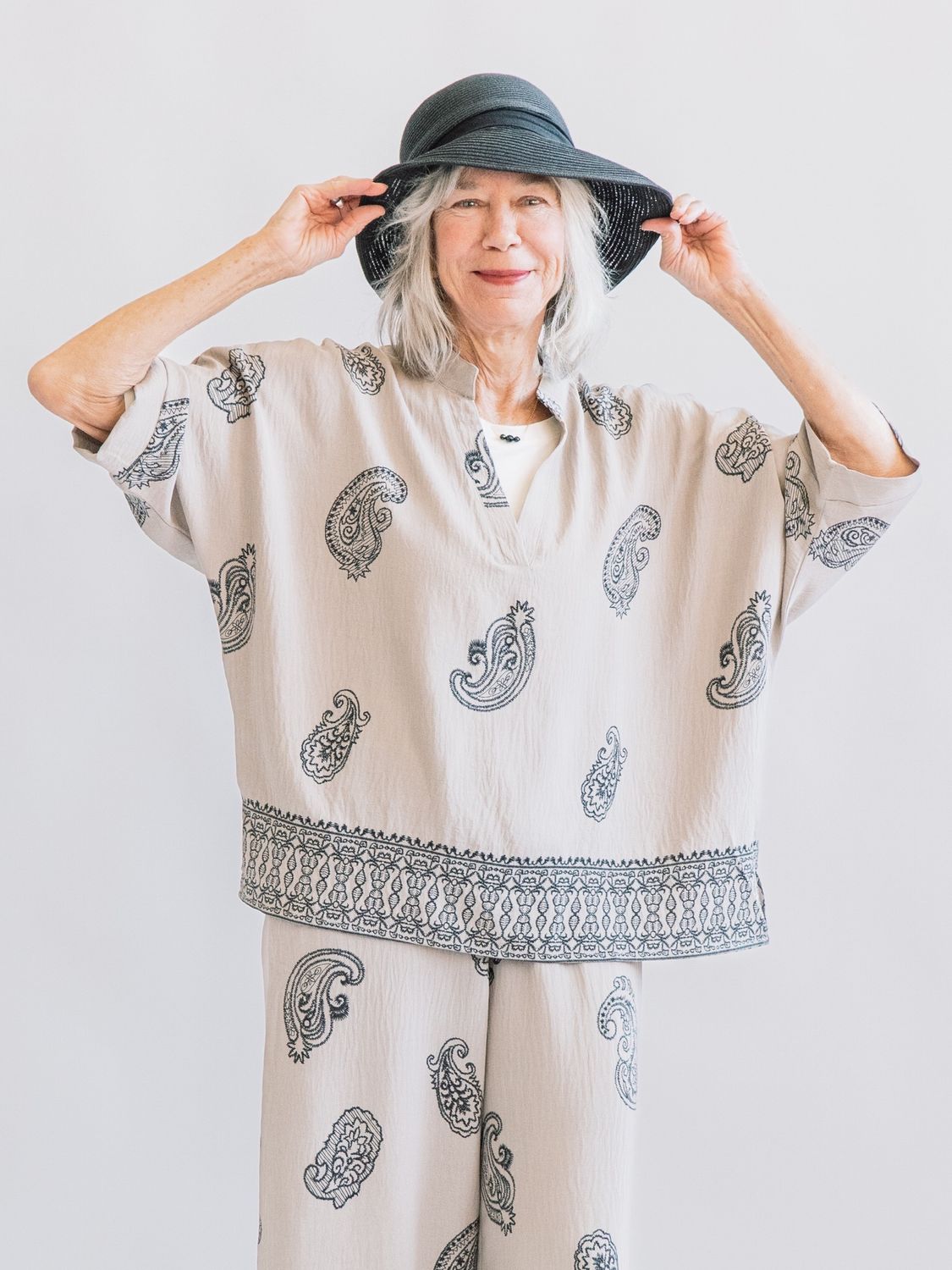 Paisley Collared Top