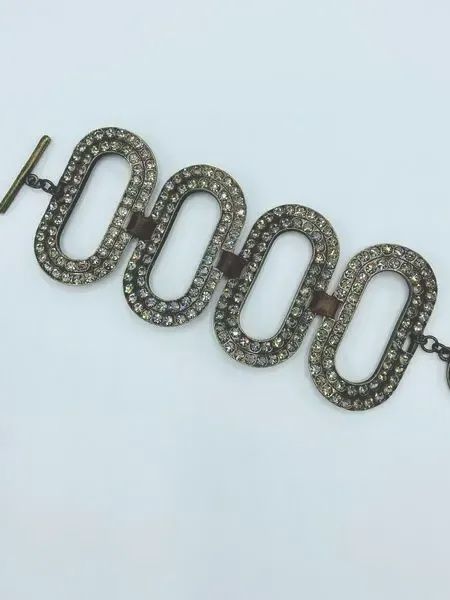 Oval Toggle Bracelet, Color: Black Diamond