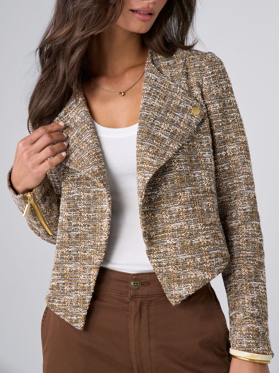 Collarless Moto Jacket