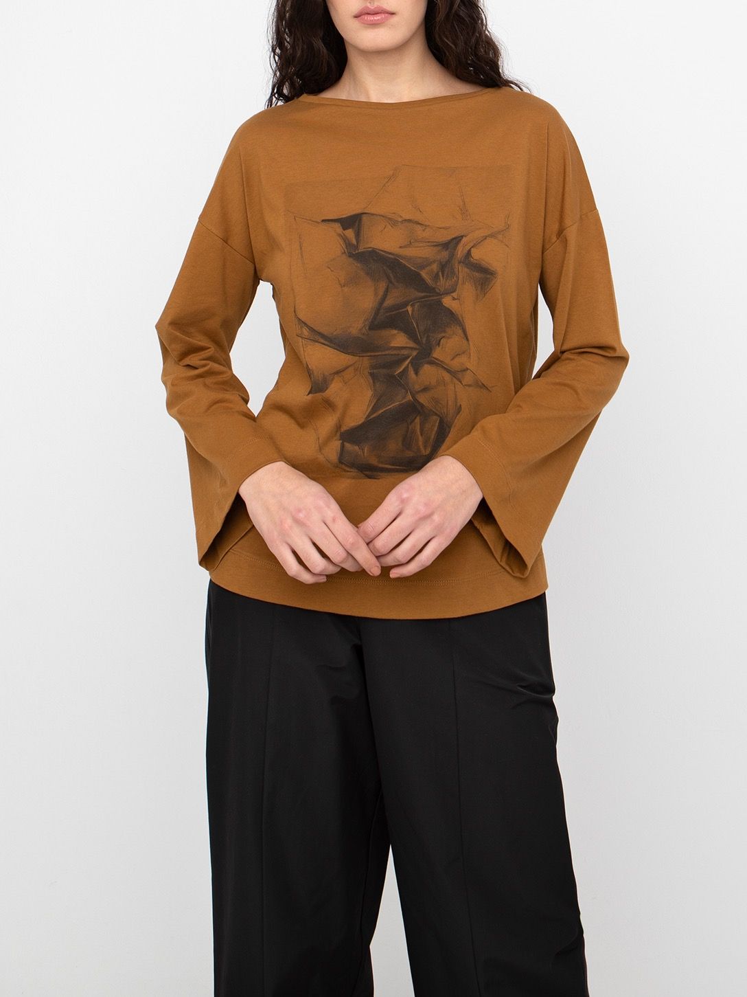 Bell Sleeve Tee, Color: Mustard, Size: XS (4-6)