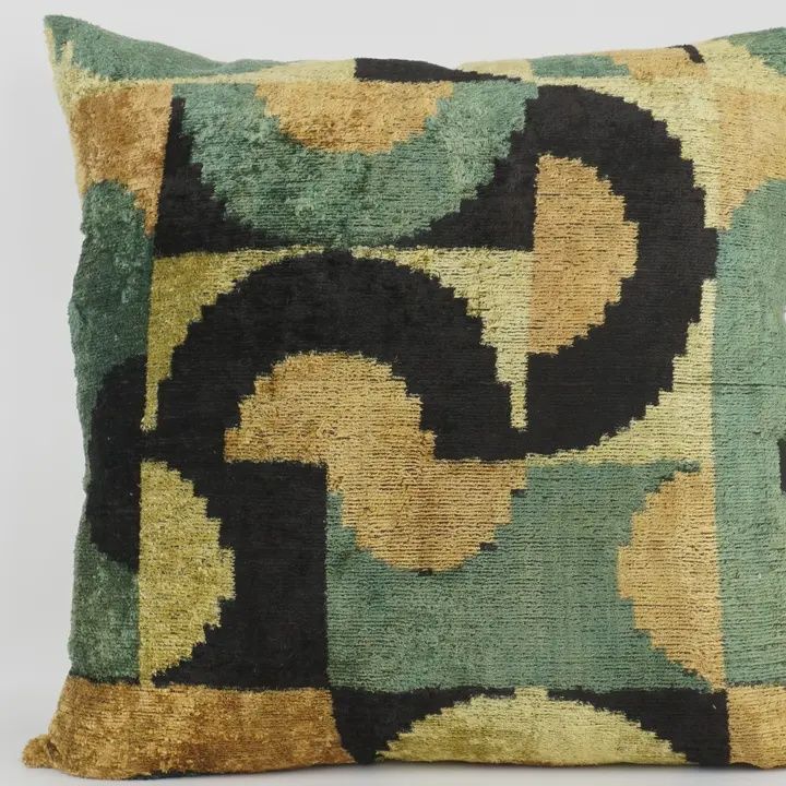 Ikat Silk Velvet Pillow