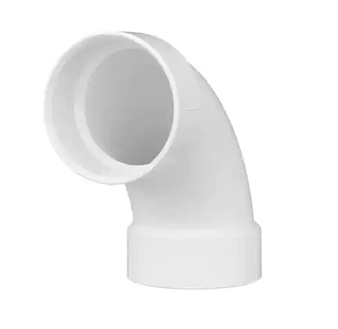 3 in. PVC DWV 90-Degree Hub x Hub Long Sweep Elbow