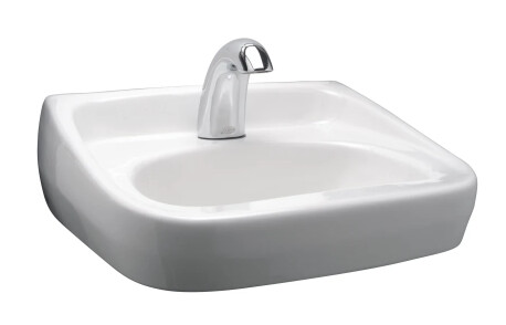 Zurn 21-1/2&quot; Rectangular Vitreous China Wall Mounted Bathroom Sink with Overflow and 1 Faucet Holes at 0&quot; Centers