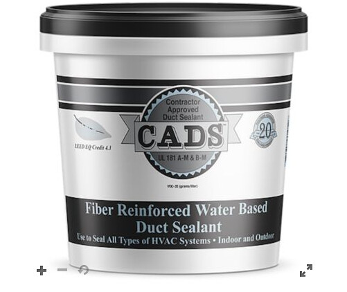 Polymer Adhesives - CADS-1(G) - Grey, Fiber Reinforced Water Based Duct Sealant or gray pookie