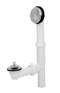 P8227 Full Kit, Plastic Tubular White Uni-Lift Stopper with Chrome Finish