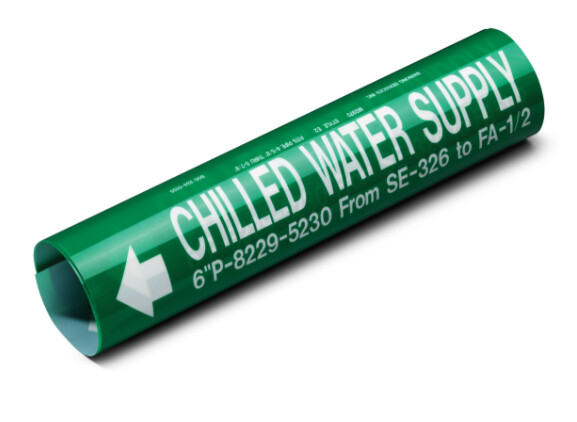 Chilled Water Label 4-5/8&quot; - 6&quot; Green