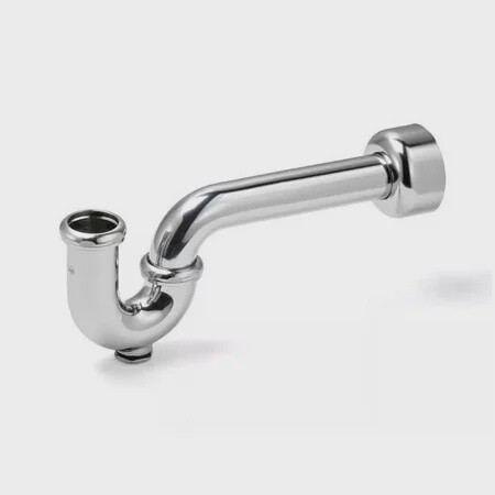 P-Trap  Chrome 1-1/2" x 1-1/4" x 1-1/2" Tubular 17 GA with Cleanout