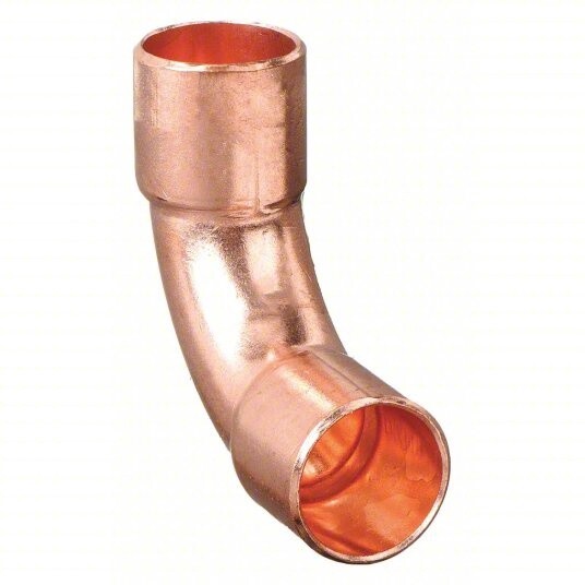 3/8&quot; Copper Long Radius DWV 90D Elbow - 1/2&quot; OD