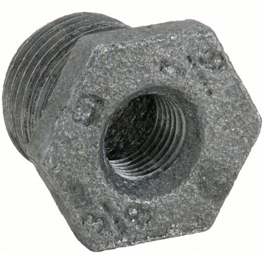 1-1/4&quot; X 1/2&quot; Malleable Iron DWV Inside Hex Head Reducing Bushing
