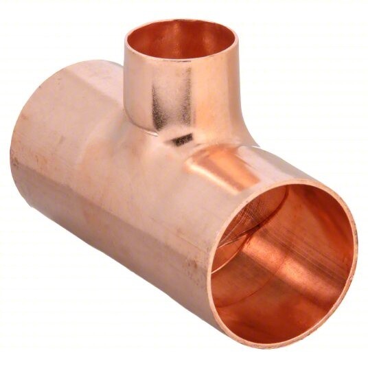 Wrot Copper Tee, T1: 1/2&quot;, T2: 1/2&quot;, T3: 1/2&quot;