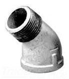 1-1/2&quot; Malleable Iron 45D Straight Elbow - FPT x MPT, Street