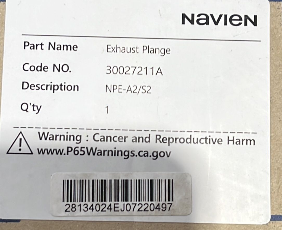 Navien exhaust plange