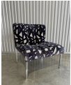 Blue Pattern Upholstered Accent Chair