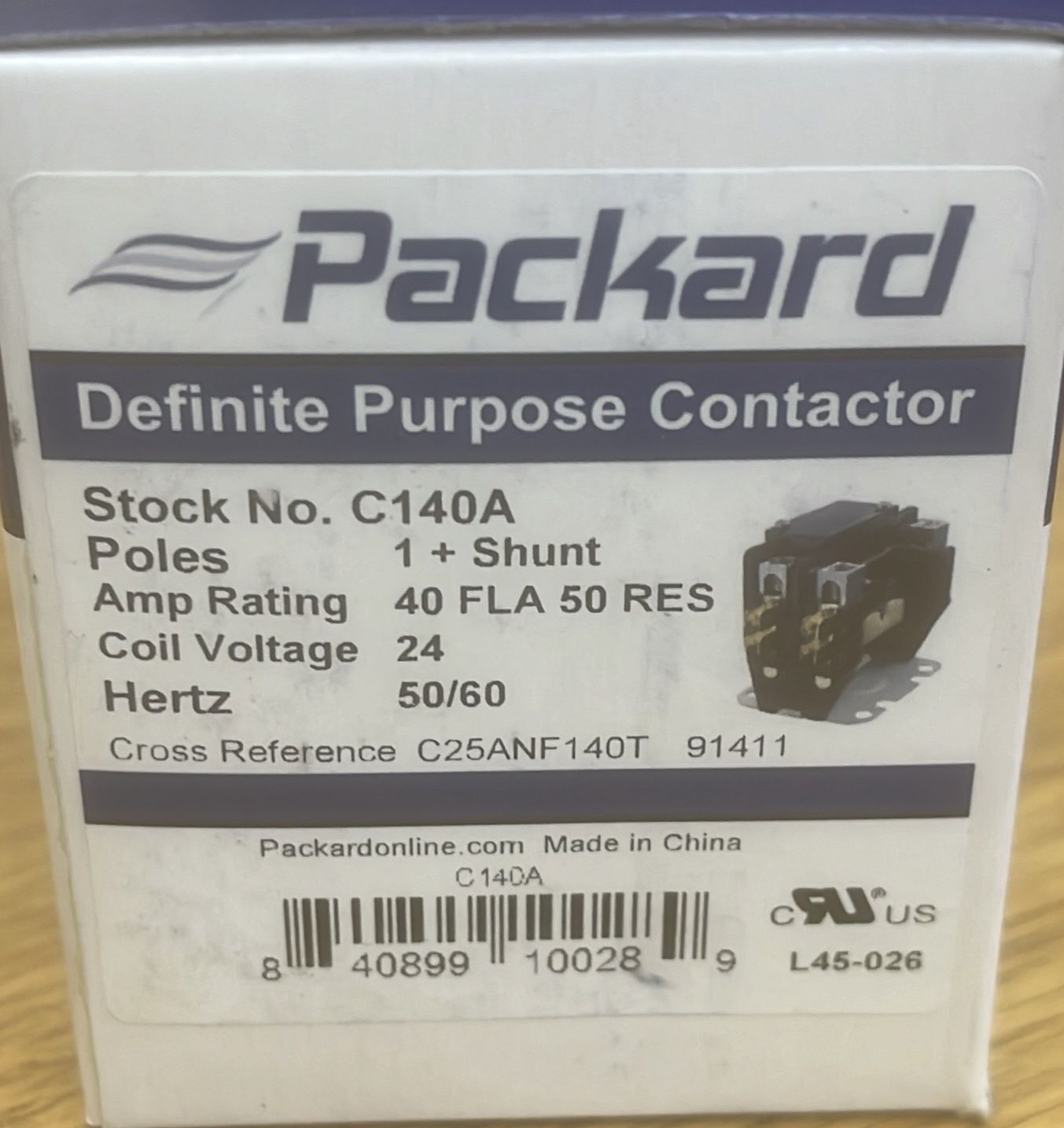 C140A Contactor 40A 24V 1P