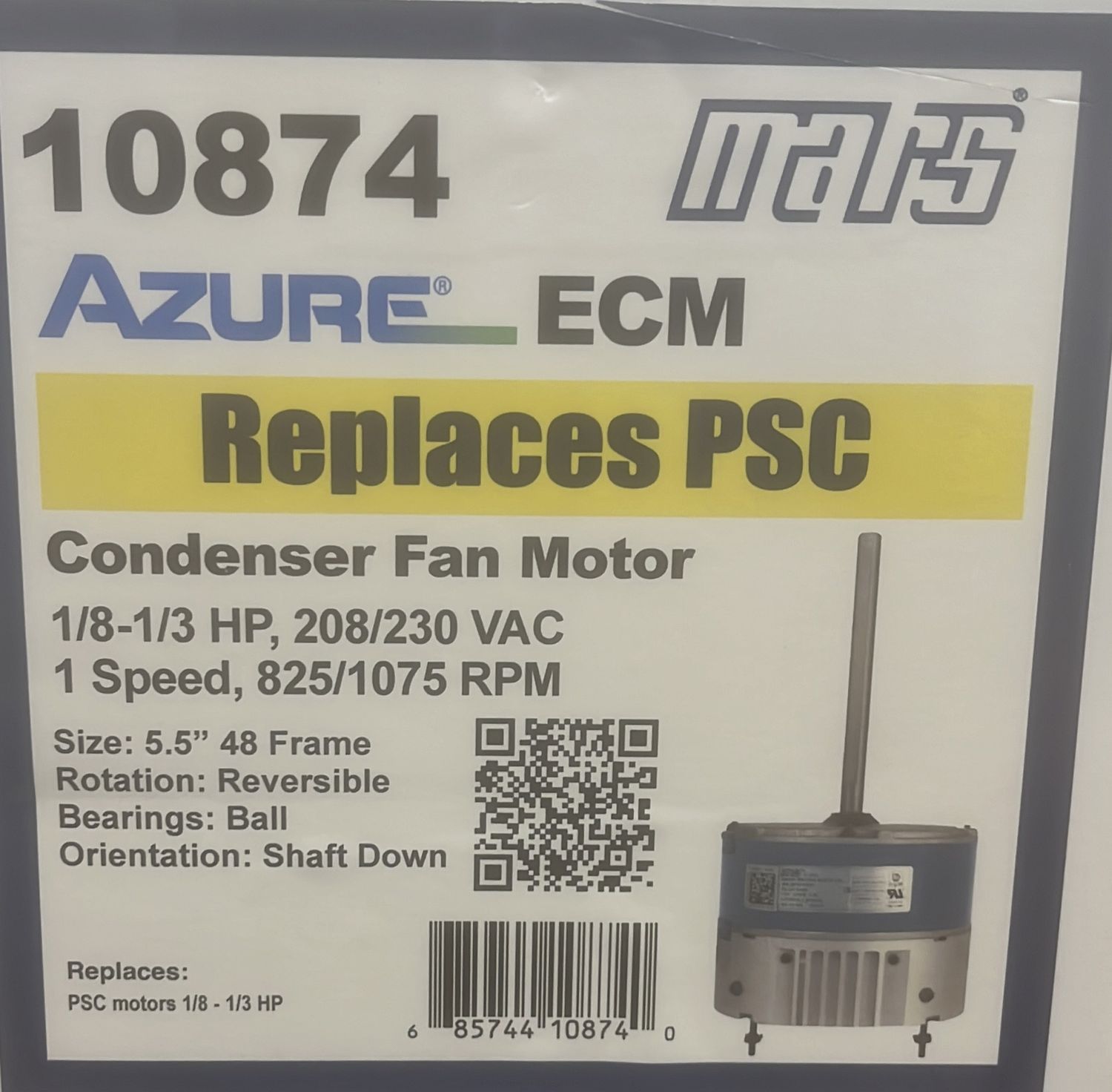 10874 Azure 1/8-1/2HP Cond Motor 208-230V