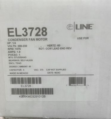 EL3728 Cond Motor 1/4HP 1075 208/230 1SP