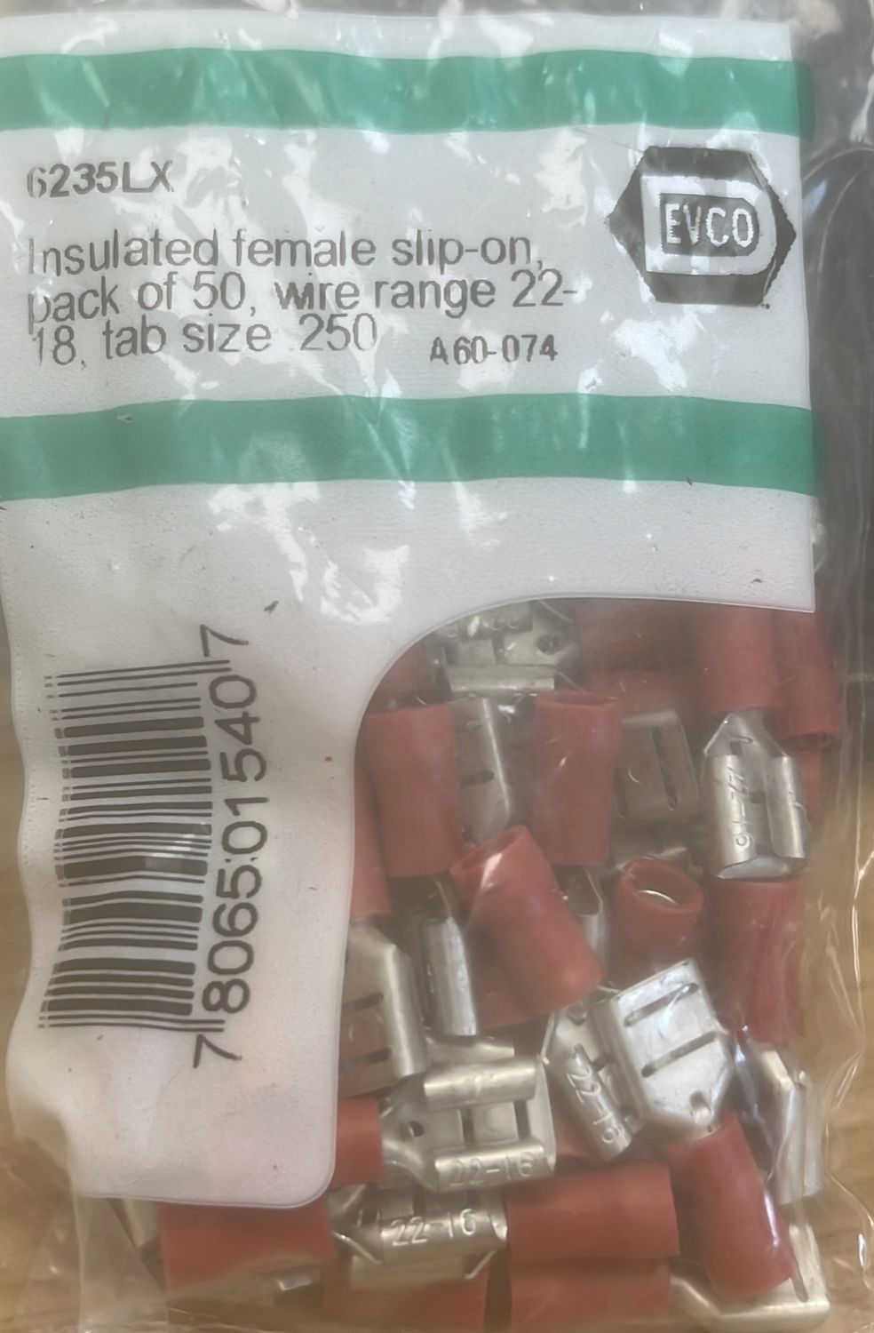 Slip on F 22-18 Ins..250  50pack