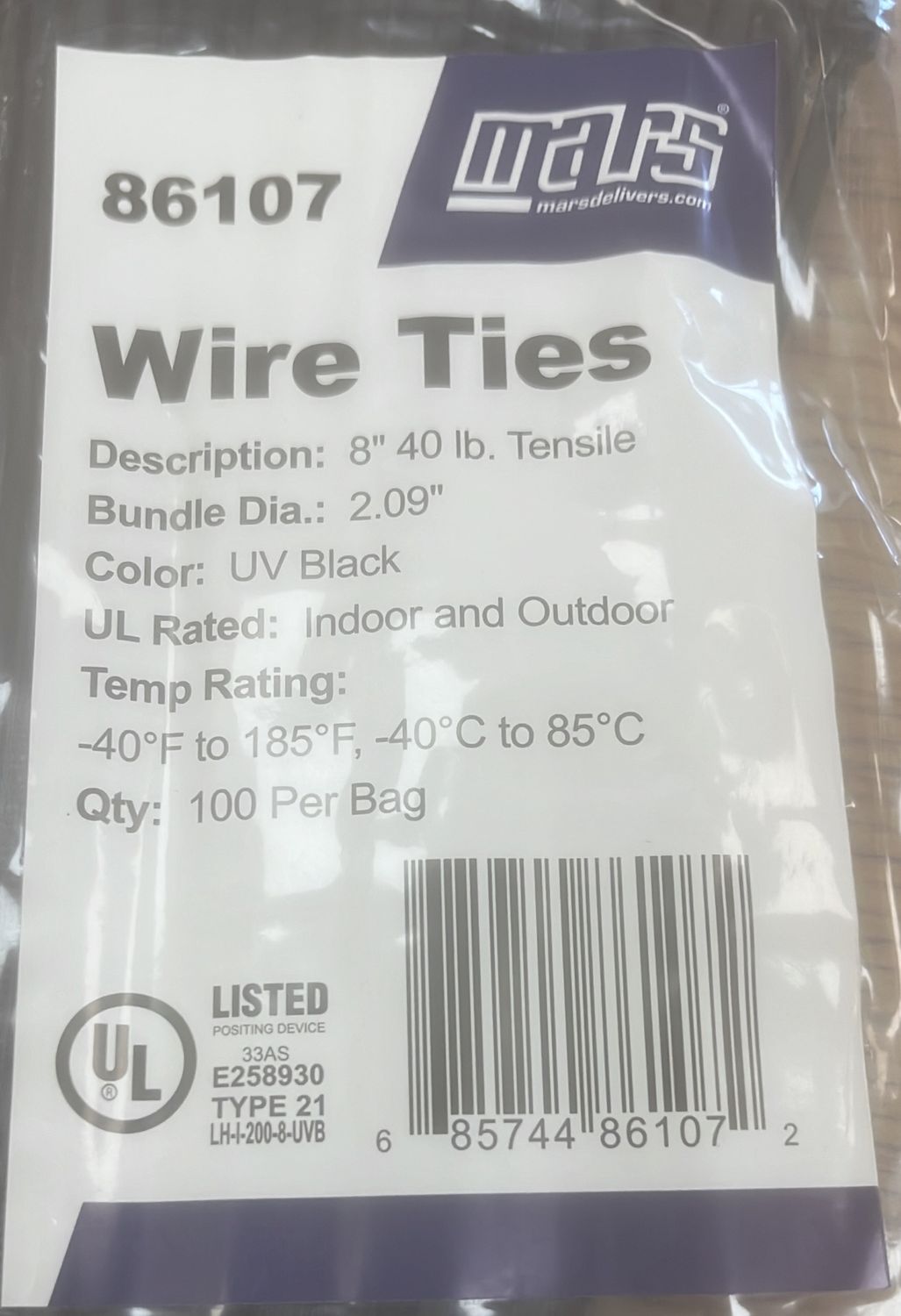 8&quot; Zip ties  100pack